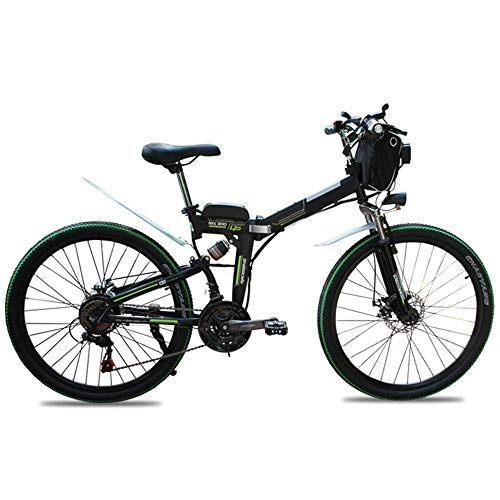Folding Electric Mountain Bike : CARACHOME Adult Electric Bike, 26 Inch Folding Electric Bike 350W / 48V / 15AH for Man & Woman Commuting and Leisure, A