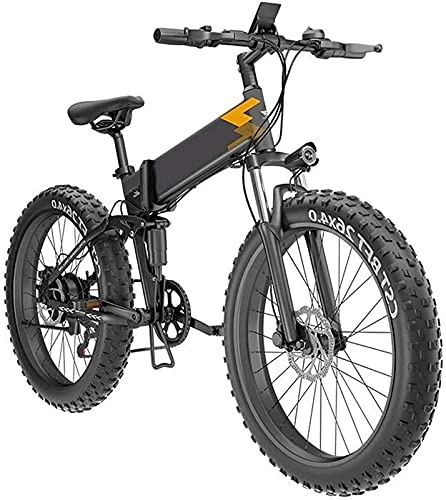 Folding Electric Mountain Bike : CASTOR Electric Bike 26'' Electric Mountain Bike Folding Bicycle for Adults 400W Motor 48V 7 Speed Gear And Three Working Modes Aluminum Alloy Mountain Cycling EBike, for Outdoor Cycling Work Out