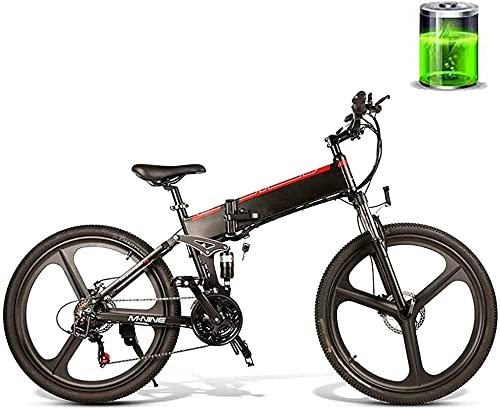 Folding Electric Mountain Bike : CASTOR Electric Bike 26 Inch Folding Electric Bicycle 48V 10AH 350W Motor Mountain Electric Bicycle City Bicycle Male And Female Adult OffRoad Vehicle