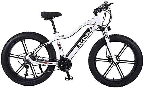 Folding Electric Mountain Bike : CASTOR Electric Bike Electric Bike 26 Inches Folding Fat Tire Snow Mountain Bicycle with Super Magnesium Alloy Integrated Wheel, Premium Full Suspension And 27 Speed Gear