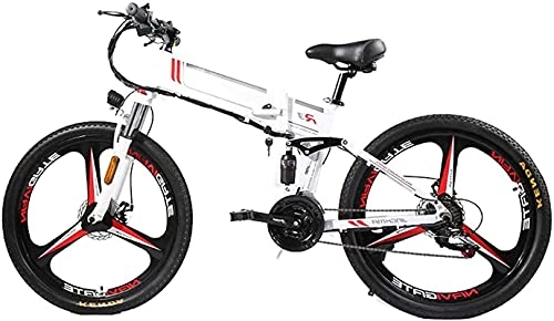 Folding Electric Mountain Bike : CASTOR Electric Bike Electric Mountain Bike Folding bike 350W 48V Motor, LED Display Electric Bicycle Commute bike, 21 Speed Magnesium Alloy Rim for Adult, 120Kg Max Load, Portable Easy To Store