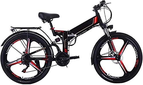 Folding Electric Mountain Bike : CASTOR Electric Bike Folding Electric Mountain Bike, 26" Electric Bike with 48V 8AH / 10AH Removable LithiumIon Battery, 300W Motor Folding Mountain Electric Bike