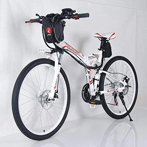 Folding Electric Mountain Bike : CBA BING Electric Folding Bicycle Mountain Bike, with Removable Large Capacity Lithium-Ion Battery (36V 250W), Unisex Folding Electric Premium E-Bike