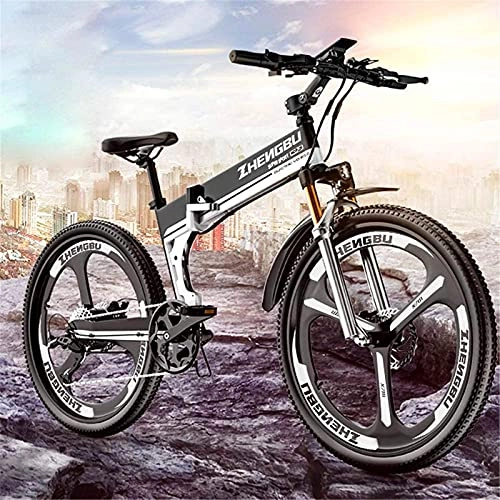 Folding Electric Mountain Bike : CCLLA Electric Mountain Bikes, 26-Inch Folding Aluminum Alloy Electric Bikes, 48V400V Soft Tail Bikes, 12AH / 90Km Battery Life, Worry-Free Travel for Men and Women