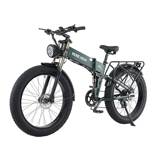 Folding Electric Mountain Bike : CEAYA Electric Bike, Electric Bike for Adult, Full Suspension, Shimano 8 Speed Folding E-bike, 26 * 4.0 Fat Tire Electric Bike (Grey)