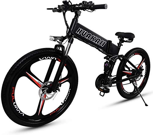Folding Electric Mountain Bike : CJH Bicycle, Bike, Electric Bicycle, 350W Electric Mountain Bike, 26 Inches Folding E-Bike Integrated Wheel and 21 Speed Gear, Suitable for City, Mountain, Snow, Beach, Steep Slope