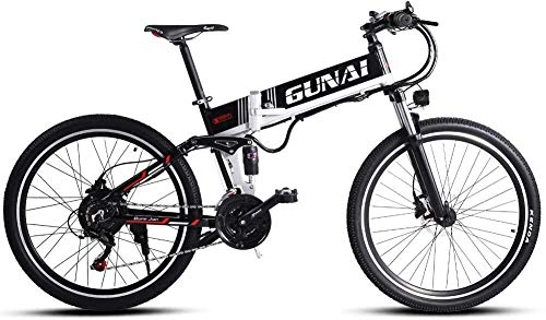 Folding Electric Mountain Bike : CNRRT Folding electric bike electric bicycles for adults 26 inches, with the rear seat 48V 500W power lithium-ion batteries and the motor 21 speed (Color : -, Size : -)