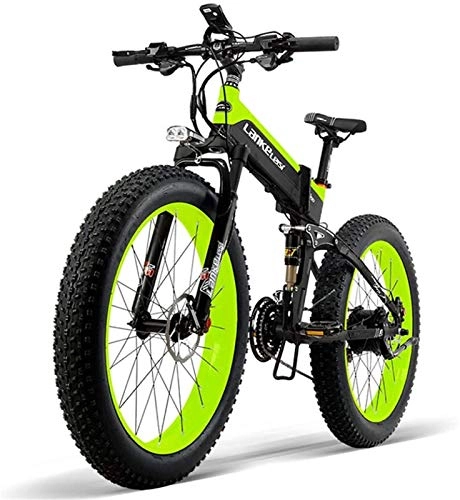 Folding Electric Mountain Bike : Commuter City Road Bike Electric Mountain Bike 400W High-speed Motor, 48V10Ah Lithium Battery, 26 * 4.0 Inch Electric Bicycle Fat Tire All Terrain Folding Electric Snow Mountain Bike 27 Speed Unisex