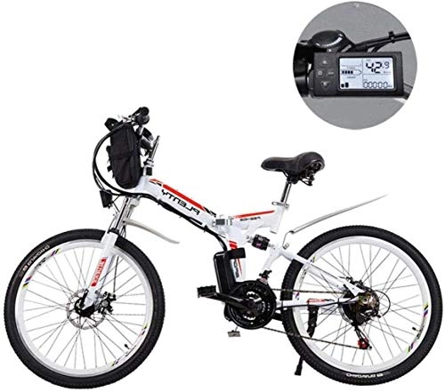 Folding Electric Mountain Bike : CSS 24 inch Electric Mountain Bikes, Removable Lithium Battery Mountain Electric Folding Bicycle with Hanging Bag Three Riding Modes 6-20, 8ah / 384Wh