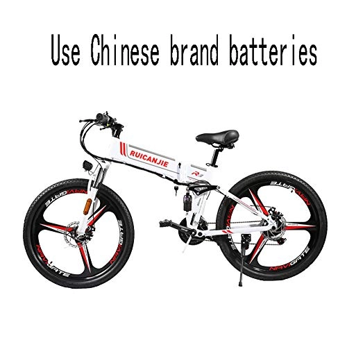 Folding Electric Mountain Bike : cuzona 48V standard electric bicycle folding R3 lithium assisted mountain bike national cross-country variable speed 26-inch walking-CN_48V_10A_250W