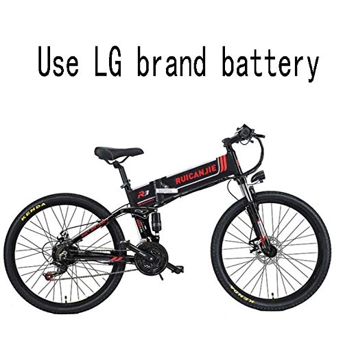 Folding Electric Mountain Bike : cuzona mountain assisted folding lithium standard electric R3 bicycle bike 48V national cross-country variable speed 26-inch walking-LG_48V_12.8A_250W