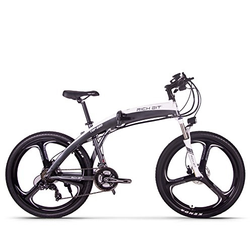 Folding Electric Mountain Bike : cysum Electric Bike RT-880 250W Motor 36V*9.6Ah LG Li-Battery 26 inch Folding e-bike MTB (black-white)