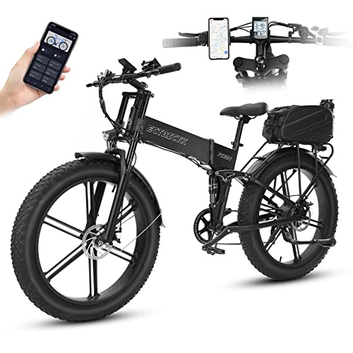 Folding Electric Mountain Bike : E-bike mountainbike (Black)