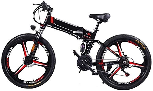 Folding Electric Mountain Bike : Ebikes, Electric Mountain Bike Folding Ebike 350W 21 Speed Magnesium Alloy Rim Folding Bicycle Ultra-Light Hidden Battery-Powered Bicycle Adult Mobility Electric Car for Adult ZDWN ( Color : Black )