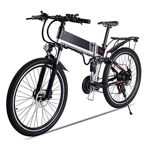 Folding Electric Mountain Bike : Electric Bicycle 48V350W Auxiliary Mountain Bike Lithium Battery Bicycle Light Electric Bicycle Electric Bicycle