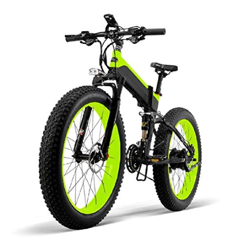 Folding Electric Mountain Bike : Electric Bike, 26 Foldable Electric Mountain Bicycle 500W Waterproof Aluminum Adult E-bike with Removable Lithium Battery LCD Screen