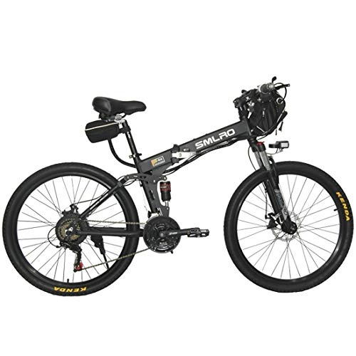 Folding Electric Mountain Bike : Electric Bike 7 Speed Gear and 2 Working Modes, Fiugsed 26'' Electric Mountain Bike with Removable Large Capacity Lithium-Ion Battery (36V / 48V), 36V10AH
