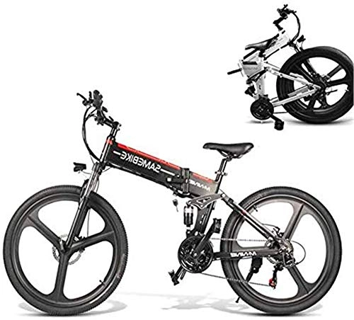 Folding Electric Mountain Bike : Electric Bike Electric Mountain Bike 350W Folding Electric Mountain Bike, 26" Electric Bike Trekking, Electric Bicycle for Adults with Removable 48V 10AH Lithium-Ion Battery 21 Speed Gears for the jun