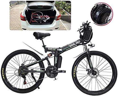 Folding Electric Mountain Bike : Electric Bike Electric Mountain Bike Adult Folding Electric Bikes Comfort Bicycles Hybrid Recumbent / Road Bikes 26 Inch Tires Mountain Electric Bike 500W Motor 21 Speeds Shift for City Commuting Outdoo