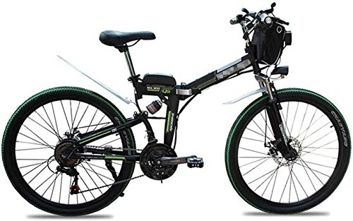 Folding Electric Mountain Bike : Electric Bike Electric Mountain Bike Adult Folding Electric Bikes, Magnesium Alloy Ebikes Bicycles All Terrain, Comfort Bicycles Hybrid Recumbent / Road Bikes 26 Inch, for City Commuting Outdoor Cycling
