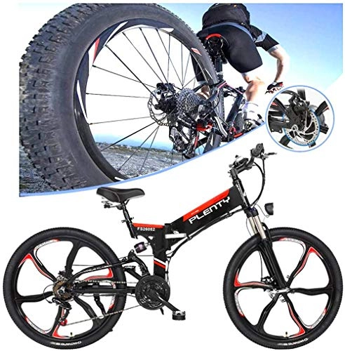 Folding Electric Mountain Bike : Electric Bike Electric Mountain Bike Adults 480W Electric Bicycle Folding Electric Bike High Speed Brushless Gear Motor With Removable 48V10A Lithium Battery 7-Speed Gear Speed E-Bike，for Man Women fo
