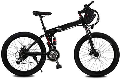 Folding Electric Mountain Bike : Electric Bike Electric Mountain Bike Electric assisted folding bicycle, 21 Speed 240W 26 Inches City Electric Bike for Adults with Removable Battery Commute Ebike Dual Disc brakes Unisex for the jungl