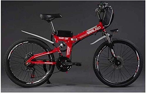 Folding Electric Mountain Bike : Electric Bike Electric Mountain Bike Electric Bicycle Folding Lithium Battery Mountain Electric Bicycle Adult Transportation Auxiliary 48V Battery Car for the jungle trails, the snow, the beach, the h