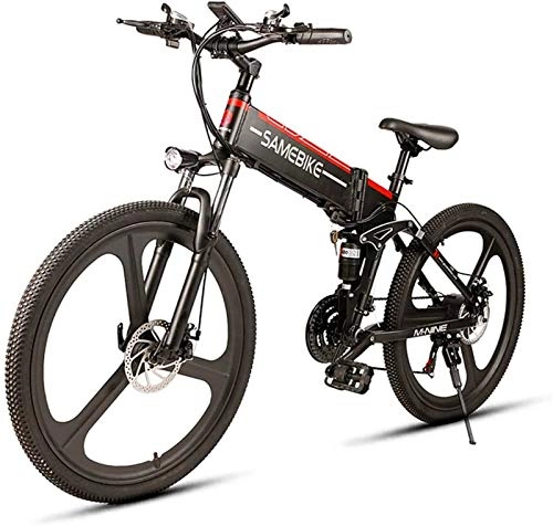 Folding Electric Mountain Bike : Electric Bike Electric Mountain Bike Electric Bike for Adults 26 in Electric Mountain Bike Max Speed 32km / h with 350W Motor, 48V 10Ah Battery for Mens Outdoor Cycling Travel Work Out And Commuting for