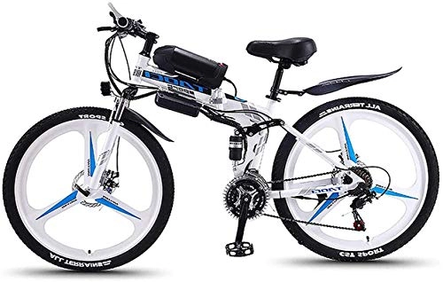 Folding Electric Mountain Bike : Electric Bike Electric Mountain Bike Electric Mountain Bike, Folding 26-Inch Hybrid Bicycle / (36V8ah) 21 Speed 5 Speed Power System Mechanical Disc Brakes Lock, Front Fork Shock Absorption, Up To 35K