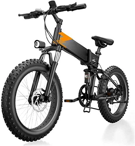 Folding Electric Mountain Bike : Electric Bike Electric Mountain Bike Electric Snow Bike, 20 In 26In Electric Mountain Bike for Adults Fat Tire Folding Electric Bicycle with 48V 10Ah Anti-Theft Lithium-Ion Battery 400W Motor Maximum