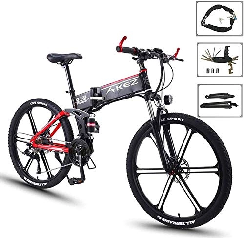Folding Electric Mountain Bike : Electric Bike Electric Mountain Bike Electric Snow Bike, 26" Electric Bike 36V 350W Motor - Ebikes Bicycle with 27 Speed Gear Pedal Assist Lithium Battery Hydraulic Disc Brake Premium Full Suspension