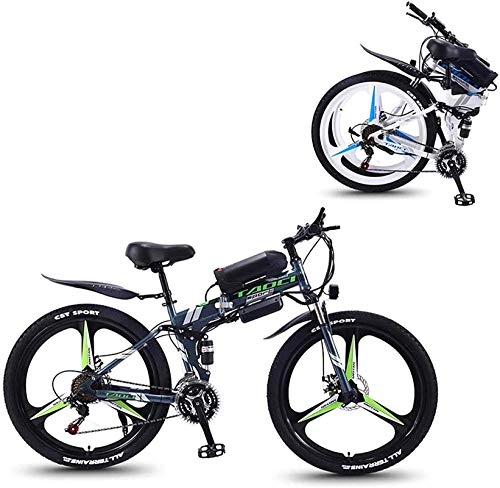Folding Electric Mountain Bike : Electric Bike Electric Mountain Bike Electric Snow Bike, 26'' Electric Mountain Bike with Removable Large Capacity Lithium-Ion Battery (36V 350W), Electric Bike 21 Speed Gear And Three Working Modes L