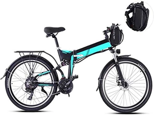 Folding Electric Mountain Bike : Electric Bike Electric Mountain Bike Electric Snow Bike, 26 inch Electric Bikes, 21 speed Mountain Boost Bicycle LCD instrument Adult Bike Sports Outdoor Lithium Battery Beach Cruiser for Adults (Colo