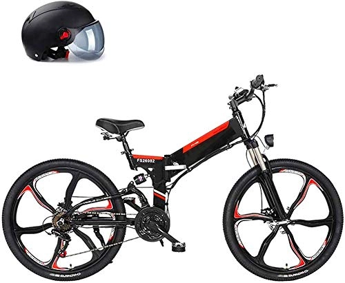 Folding Electric Mountain Bike : Electric Bike Electric Mountain Bike Electric Snow Bike, Electric Bike 26'' Adults Electric Bicycle / Electric Mountain Bike, 25KM / H Ebike with Removable 10Ah 480WH Battery, Professional 21 Speed Gears,