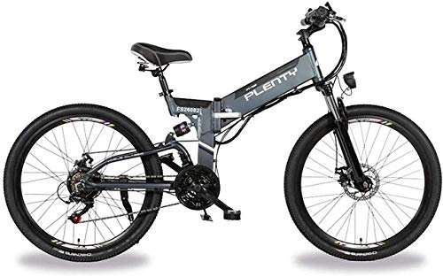 Folding Electric Mountain Bike : Electric Bike Electric Mountain Bike Electric Snow Bike, Electric City Bike 26" City Powerful Bicycle EBike 350W Motor 48V / 10AH 480Wh Moped - Removable Lithium Ion Battery Electric Bikes for Adult Men