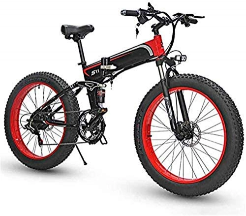 Folding Electric Mountain Bike : Electric Bike Electric Mountain Bike Electric Snow Bike, Foldable Electric Bike Aluminum Alloy Folding Bicycles 350W 36V Three Work Modes Lightweight with Rear-Shock Absorber for Adults City Commuting