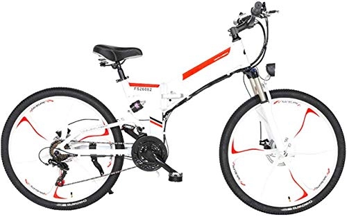 Folding Electric Mountain Bike : Electric Bike Electric Mountain Bike Electric Snow Bike, Folding Electric Mountain Bike, 26'' Electric Bike E-Bike 21 Speed Gear And Three Working Modes. with Removable 48V 10 / 12.8AH Lithium-Ion Batte