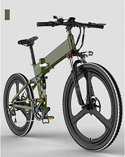 Folding Electric Mountain Bike : Electric Bike Electric Mountain Bike Folding Mountain Electric Bike, 7 Speed 400W Motor 26 Inches Adults City Travel Ebike Dual Disc Brakes with Rear Seat 48V Removable Battery for the jungle trails,