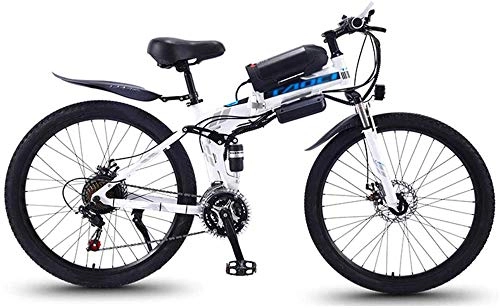 Folding Electric Mountain Bike : Electric Bike Electric Mountain Bike Steel Frame Folding Electric Bicycle Adult Mountain Bike 36v 13a 22mph 350w Automatic Headlight Professional 21 Speed Gears Foldable Bicycle Suitable for Travel an