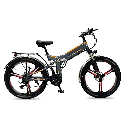 Folding Electric Mountain Bike : Electric Bike for Adult 26 inch Tire Ebikes Foldable 48V Lithium Battery E-Bike 500W Mountain Snow Beach Electric Bicycle