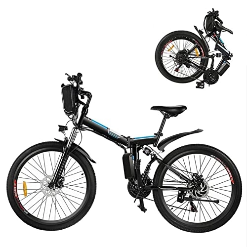 Folding Electric Mountain Bike : Electric Bike for Adults Foldable 26 Inch 250W 21 Speed Mountain Electric Power Lithium-Ion Battery Aluminum Alloy Electric Bicycle