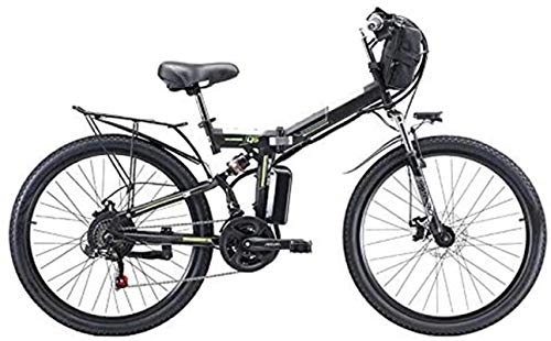 Folding Electric Mountain Bike : Electric Ebikes, 24 / 26" 350 / 500W Electric Bicycle Sporting 21 Speed Gear Ebike Brushless Gear Motor with Removable Waterproof Large Capacity 48V Lithium Battery And Battery Charger