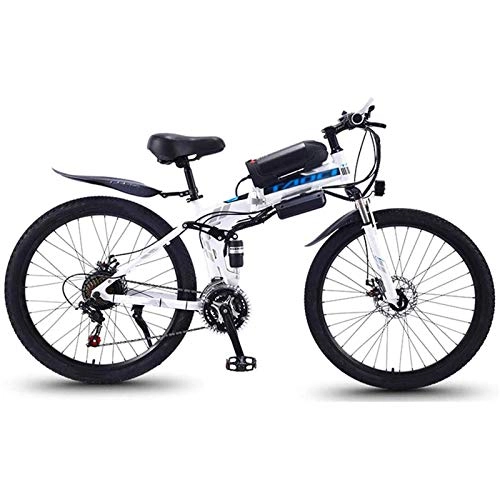 Folding Electric Mountain Bike : Electric Mountain Bike, 12 Inch Foldable Fat Tire Electric Bicycle Mountain Beach Snow Bike with 48v 8ah / 10ah Lithium Battery 20 Km / h 3 Modes Riding Aluminum Electric Scooter Suitable for Men and Wome