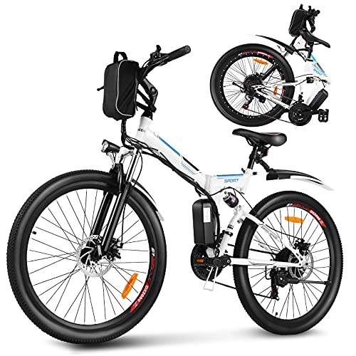 Folding Electric Mountain Bike : Electric Mountain Bike 26'' Folding Electric Bicycle with Removable Large Capacity Lithium-Ion Battery, Professional 21 Speed Gears