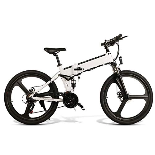 Folding Electric Mountain Bike : Electric Mountain Bike, Electric Bike for Adults 26 in Electric Mountain Bike Max Speed 32km / h with 350W Motor, 48V 10Ah Battery for Mens Outdoor Cycling Travel Work Out And Commuting Electric Powerfu