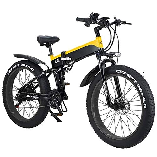 Folding Electric Mountain Bike : Electric Mountain Bike, Electric Mountain Bike 26" Folding Electric Bike 48V 500W 12.8AH Hidden Battery Design with LCD Display Suitable 21 Speed Gear and Three Working Modes Electric Powerful Bicycle