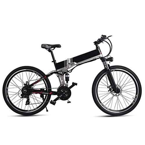 Folding Electric Mountain Bike : Electric oven Fold Electric Bicycle 500 W 26 inch foldable Electric Mountain Bike 24.8 mph 48V 12.8AH Lithium Battery Hidden From Off-Road Ebike (Color : 48V500W)