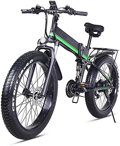 Folding Electric Mountain Bike : Electric Snow Bike, Electric Mountain Bike 26 Inches 1000W 48V 13Ah Folding Fat Tire Snow Bike E-Bike with Lithium Battery Oil Brakes for Adult Lithium Battery Beach Cruiser for Adults