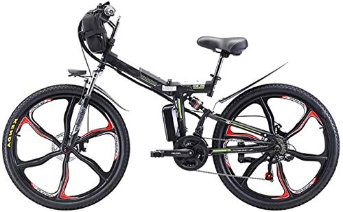 Folding Electric Mountain Bike : Fangfang Electric Bikes, 26'' Folding Electric Mountain Bike, 350W Electric Bike with 48V 8Ah / 13AH / 20AH Lithium-Ion Battery, Premium Full Suspension And 21 Speed Gears, 8AH, E-Bike (Color : 20ah)