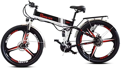 Folding Electric Mountain Bike : Fast Electric Bikes for Adults Electric Mountain Bike Foldable, 26 Inch Adult Electric Bicycle, Motor 350W, 48V 10.4Ah Rechargeable Lithium Battery, Seat Adjustable, Portable Folding Bicycle, Cruise M